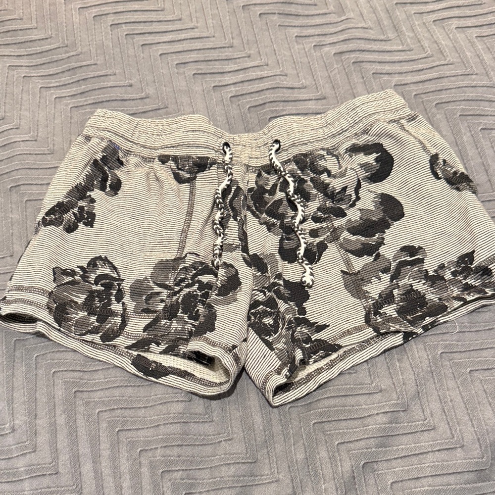 Lucky Brand Lotus Striped Knit Floral Cotton Lounge Shorts